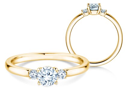 Verlobungsring Vivid Petite Diamond in 9K Gelbgold mit Labordiamanten 0,40ct E/VS