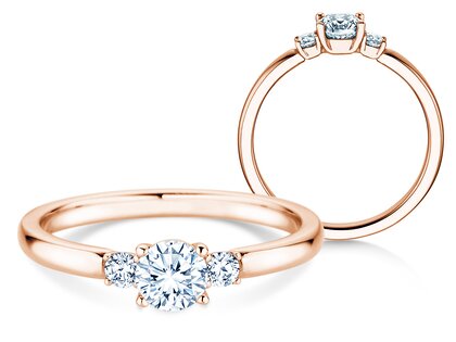 Verlobungsring Vivid Petite Diamond in 18K Roségold mit Labordiamanten 0,40ct E/VS