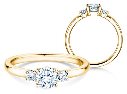 Verlobungsring Vivid Petite Diamond in 18K Gelbgold mit Diamanten 0,50ct G/SI