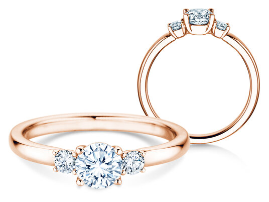 Verlobungsring Vivid Petite Diamond in 9K Roségold mit Diamanten 0,50ct G/SI