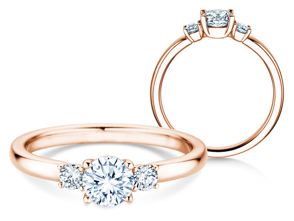 Verlobungsring Vivid Petite Diamond in 9K Roségold mit Diamanten 0,50ct G/SI