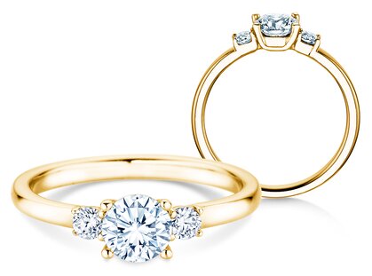 Verlobungsring Vivid Petite Diamond in Gelbgold