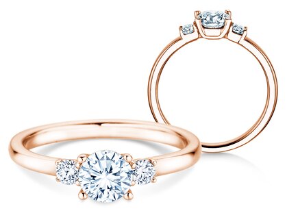 Verlobungsring Vivid Petite Diamond in 9K Roségold mit Diamanten 0,60ct G/SI