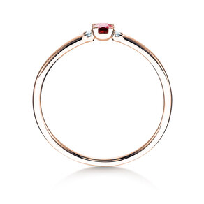 Verlobungsring Vivid Petite in 9K Roségold mit Rubin 0,08ct und Diamanten 0,02ct