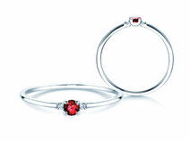 Verlobungsring Vivid Petite in Platin 950/- mit Rubin 0,08ct und Diamanten 0,02ct