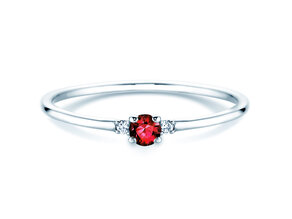 Verlobungsring Vivid Petite in Platin 950/- mit Rubin 0,08ct und Diamanten 0,02ct