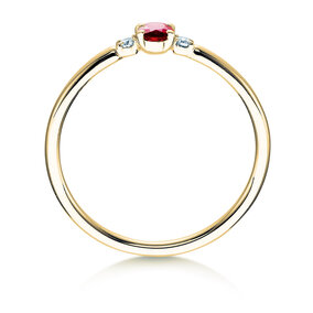 Verlobungsring Vivid Petite in 14K Gelbgold mit Rubin 0,16ct und Diamanten 0,04ct
