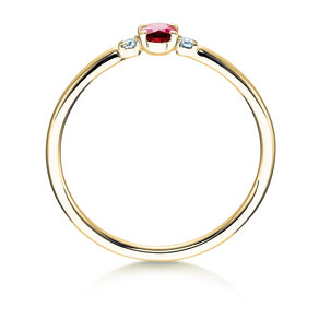 Verlobungsring Vivid Petite in 14K Gelbgold mit Rubin 0,16ct und Diamanten 0,04ct