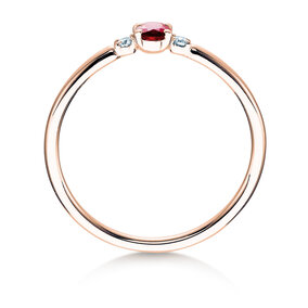 Verlobungsring Vivid Petite in 14K Roségold mit Rubin 0,16ct und Diamanten 0,04ct
