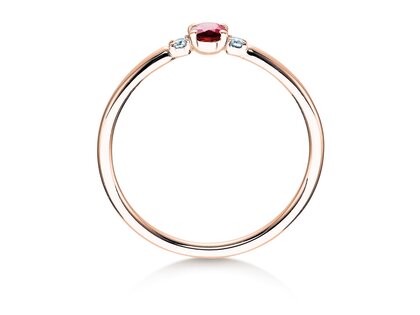 Verlobungsring Vivid Petite in 14K Roségold mit Rubin 0,16ct und Diamanten 0,04ct