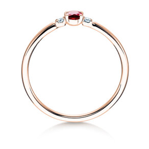 Verlobungsring Vivid Petite in 14K Roségold mit Rubin 0,16ct und Diamanten 0,04ct