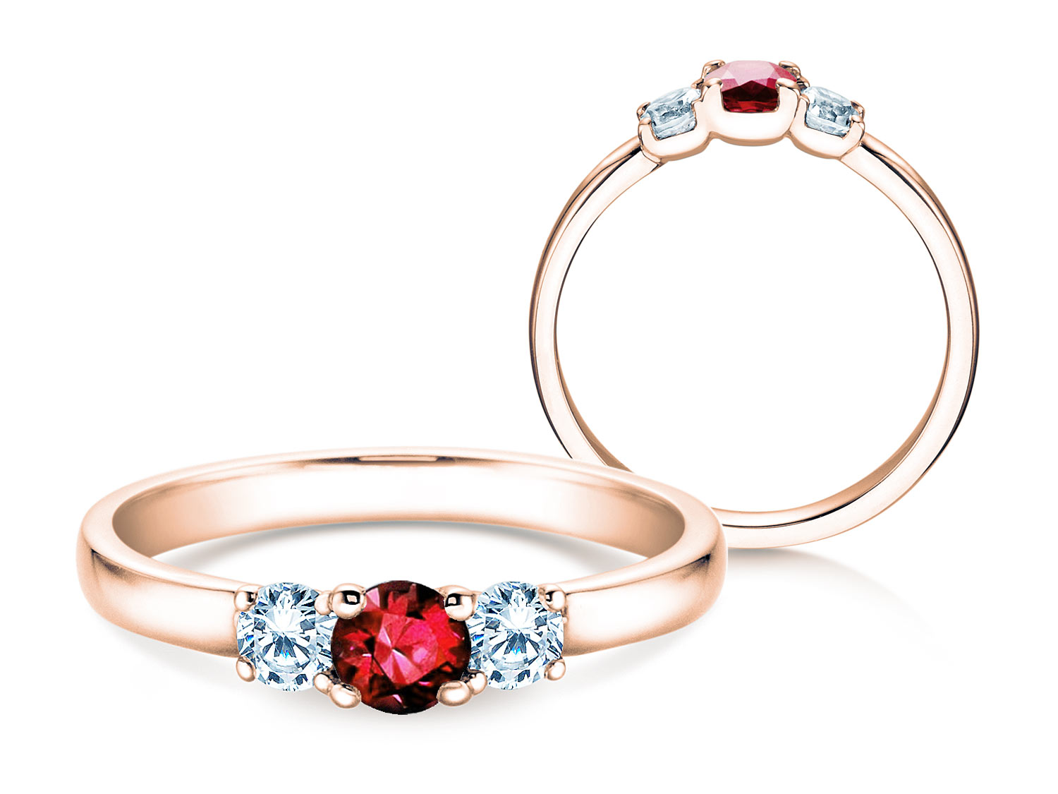 Verlobungsring Vivid Petite in 14K Roségold mit Rubin 0,25ct und