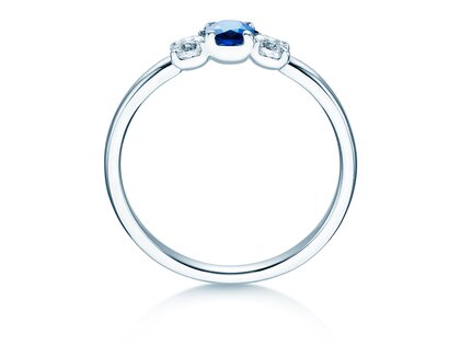 Verlobungsring Vivid Petite in 14K Weißgold mit Saphir 0,20ct und Diamanten 0,20ct