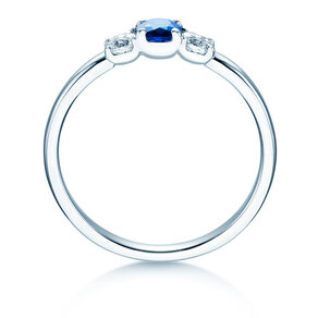 Verlobungsring Vivid Petite in 14K Weißgold mit Saphir 0,20ct und Diamanten 0,20ct