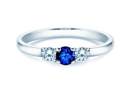 Verlobungsring Vivid Petite in 14K Weißgold mit Saphir 0,20ct und Diamanten 0,20ct