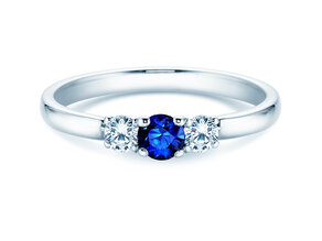 Verlobungsring Vivid Petite in 14K Weißgold mit Saphir 0,20ct und Diamanten 0,20ct