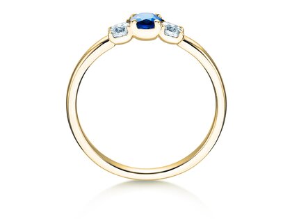Verlobungsring Vivid Petite in 14K Gelbgold mit Saphir 0,20ct und Diamanten 0,20ct