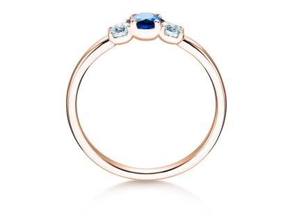 Verlobungsring Vivid Petite in 14K Roségold mit Saphir 0,20ct und Diamanten 0,20ct