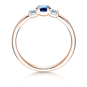 Verlobungsring Vivid Petite in 14K Roségold mit Saphir 0,20ct und Diamanten 0,20ct