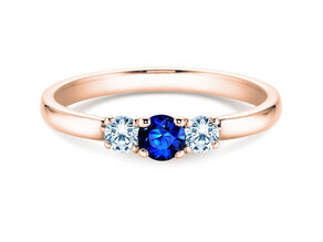 Verlobungsring Vivid Petite in 14K Roségold mit Saphir 0,20ct und Diamanten 0,20ct