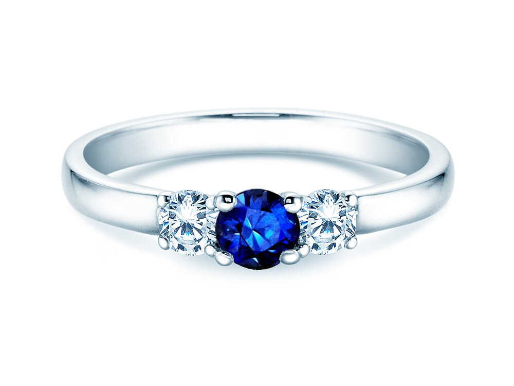 Verlobungsring Vivid Petite in 18K Weißgold mit Saphir 0,25ct und Diamanten 0,25ct
