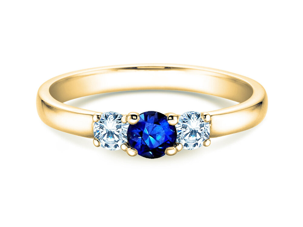 Verlobungsring Vivid Petite in 18K Gelbgold mit Saphir 0,25ct und Diamanten 0,25ct