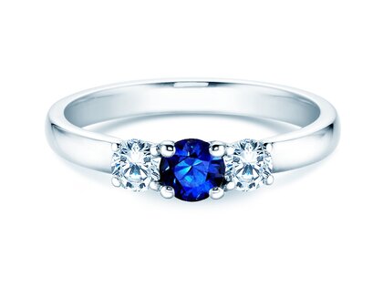 Verlobungsring Vivid Petite in 18K Weißgold mit Saphir 0,30ct und Diamanten 0,30ct