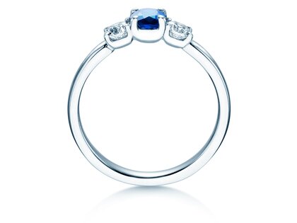 Verlobungsring Vivid Petite in 18K Weißgold mit Saphir 0,30ct und Diamanten 0,30ct