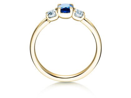 Verlobungsring Vivid Petite in 18K Gelbgold mit Saphir 0,30ct und Diamanten 0,30ct