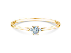 Verlobungsring Vivid Petite Emerald Cut in 14K Gelbgold mit Diamanten 0,10ct G/VS