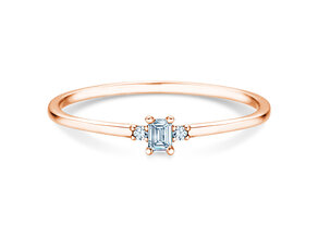 Verlobungsring Vivid Petite Emerald Cut in 9K Roségold mit Diamanten 0,10ct G/VS