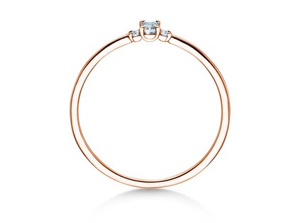 Verlobungsring Vivid Petite Emerald Cut in 9K Roségold mit Diamanten 0,10ct G/VS