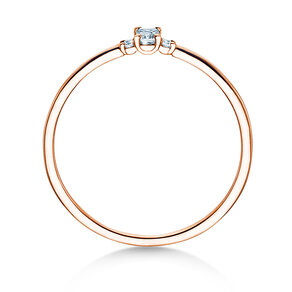 Verlobungsring Vivid Petite Emerald Cut in 9K Roségold mit Diamanten 0,10ct G/VS
