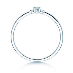 Verlobungsring Vivid Petite Emerald Cut in 14K Weißgold mit Diamanten 0,10ct G/VS