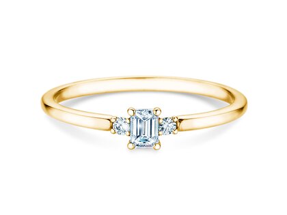 Verlobungsring Vivid Petite Emerald Cut in Gelbgold