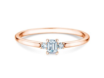 Verlobungsring Vivid Petite Emerald Cut in Roségold