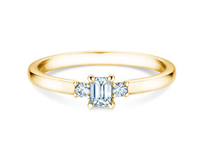 Verlobungsring Vivid Petite Emerald Cut in 9K Gelbgold mit Diamanten 0,31ct G/VS
