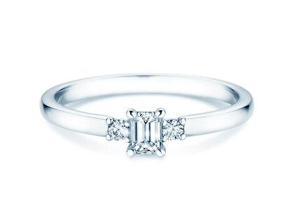 Verlobungsring Vivid Petite Emerald Cut in 9K Weißgold mit Diamanten 0,31ct G/VS