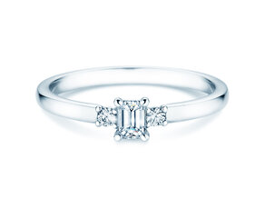 Verlobungsring Vivid Petite Emerald Cut in 9K Weißgold mit Diamanten 0,31ct G/VS