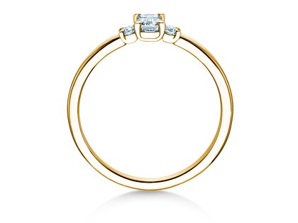Verlobungsring Vivid Petite Emerald Cut in 9K Gelbgold mit Diamanten 0,31ct G/VS