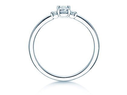 Verlobungsring Vivid Petite Emerald Cut in 9K Weißgold mit Diamanten 0,31ct G/VS