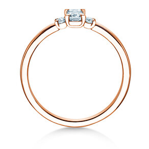 Verlobungsring Vivid Petite Emerald Cut in 9K Roségold mit Diamanten 0,31ct