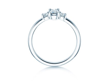 Verlobungsring Vivid Petite Emerald Cut in 9K Weißgold mit Diamanten 0,40ct G/VS