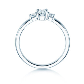 Verlobungsring Vivid Petite Emerald Cut in 9K Weißgold mit Diamanten 0,40ct G/VS