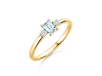 Verlobungsring Vivid Petite Emerald Cut in 9K Gelbgold mit Diamanten 0,40ct G/VS