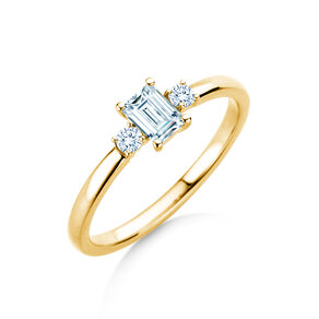Verlobungsring Vivid Petite Emerald Cut in 9K Gelbgold mit Diamanten 0,40ct G/VS