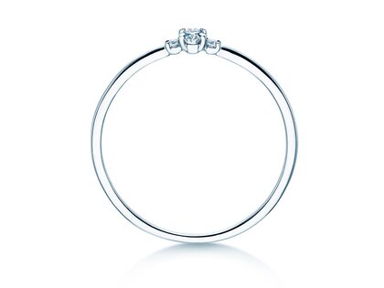Verlobungsring Vivid Petite Oval Cut in 9K Weißgold mit Diamanten 0,10ct G/SI