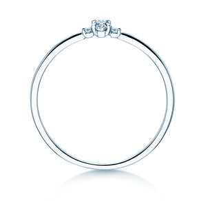 Verlobungsring Vivid Petite Oval Cut in 9K Weißgold mit Diamanten 0,10ct G/SI