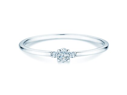 Verlobungsring Vivid Petite Oval Cut in 9K Weißgold mit Diamanten 0,10ct G/SI