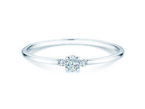 Verlobungsring Vivid Petite Oval Cut in 9K Weißgold mit Diamanten 0,10ct G/SI